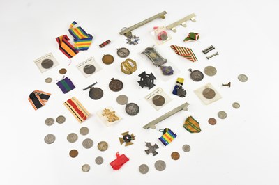 Lot 547 - A collection of assorted medals, badges and...