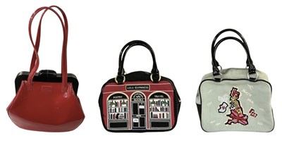 Lot 511 - LULU GUINNESS; a red patent leather 'Mid...