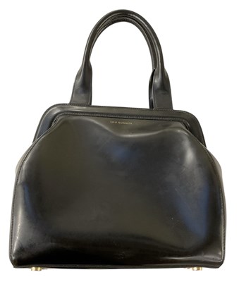 Lot 463 - LULU GUINNESS; a lady's black calfskin leather...