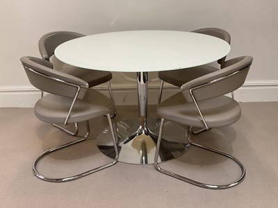 Lot 1030 - CALLIGARIS; a modern circular glass top table...