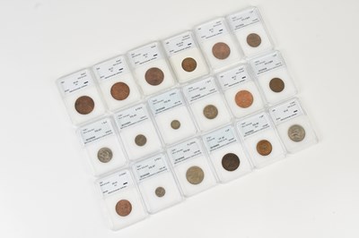Lot 723 - Eighteen New Zealand graded coins including a...