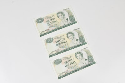 Lot 694 - NEW ZEALND INTEREST; three $20 notes.