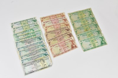 Lot 699 - A collection of Fiji bank notes, comprising $1...