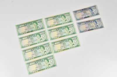 Lot 700 - Two $20 Fiji bank notes and seven Fiji $2 bank...