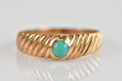 Lot 603 - A Victorian yellow metal turquoise set dress...