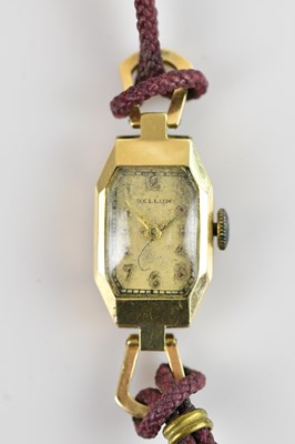 Lot 1050 - RELLUM; a lady's yellow metal cased Art Deco...