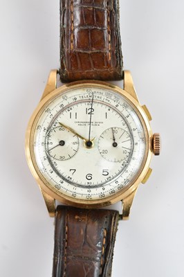 Lot 1022 - ANCRE; a gentleman's 18ct gold cased...