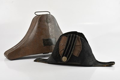 Lot 521 - A 19th century bicorn hat with silvered button...