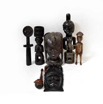 Lot 740 - A large carved African female head, height...