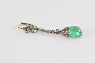 Lot 237 - A 19th century drop earring set with rose cut...