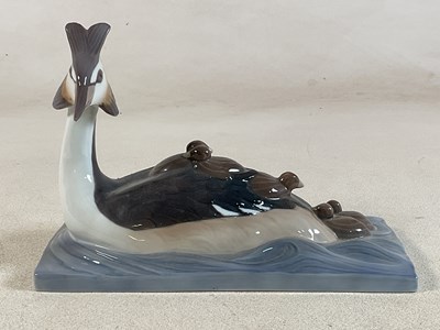 Lot 220 - BING & GRONDAHL; a porcelain model of a Grebe...