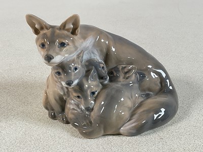 Lot 236 - ROYAL COPENHAGEN; a porcelain model of a vixen...