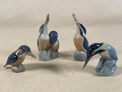 Lot 214 - ROYAL COPENHAGEN; four porcelain models of...