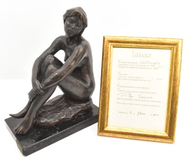 Lot 701 - PILAR FRANCESCH; a patinated bronzed figure of...
