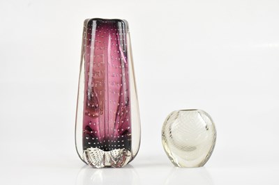 Lot 116 - MIKKO HELANDER; an ovoid glass vase with...