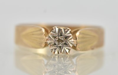 Lot 1303 - A 9ct yellow gold illusion set tiny diamond...
