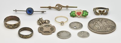 Lot 1087 - A Victorian silver crown, 1892, two silver...