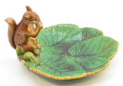 Lot 642 - MINTON; a Victorian majolica nut dish, with...
