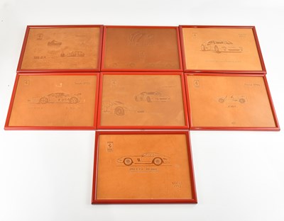 Lot 387 - Seven original Ferrari leather panels by Cuoio...
