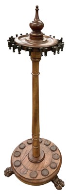 Lot 31 - A 19th century mahogany billard cue stand,...