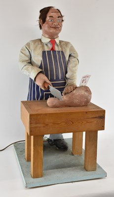 Lot 291 - A vintage automaton butcher's window model of...