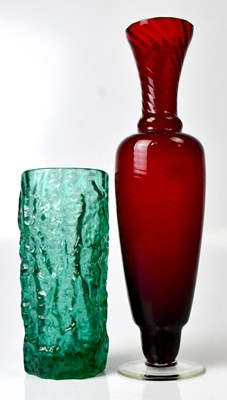 Lot 248 - A Whitefriars green bark vase, height 19.2cm,...
