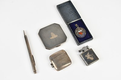 Lot 319 - A George VI hallmarked silver compact engraved...