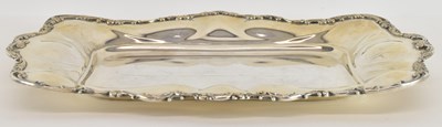 Lot 1024 - A sterling silver rectangular tray, with...