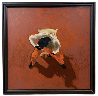 Lot 149 - UNATTRIBUTED; a large oil on canvas, seated...