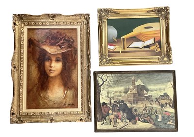 Lot 209 - GUY CAMBIER; oil on canvas, portrait of a lady,...