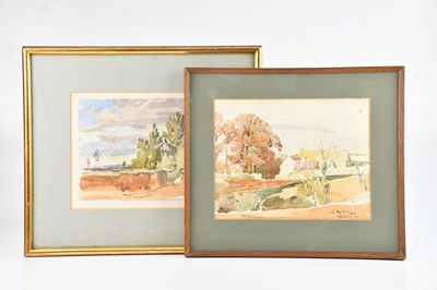 Lot 52 - EDGAR ROWLEY SMART; two watercolours, rural...