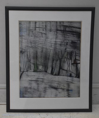 Lot 207 - DAVID BLACKBURN; pastel, 'Trees with Drifting...