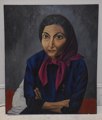Lot 102 - ELLEN BATE: oil on board, portrait of lady,...