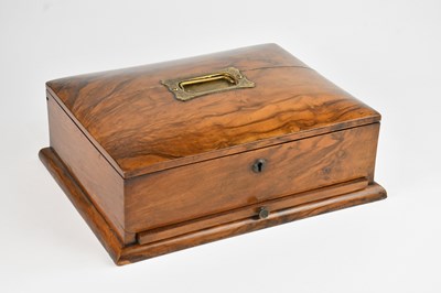 Lot 1241 - A 19th century walnut writing box, 10 x 33 x...