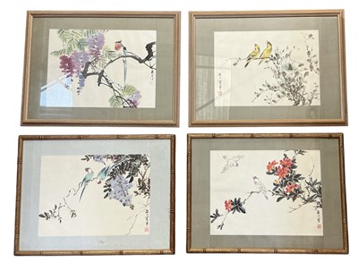 Lot 545A - Four early to mid 20th century Chinese floral...