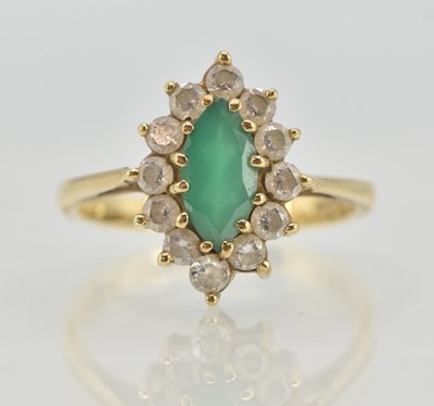 Lot 1296 - A 9ct yellow gold ring, with central claw set...