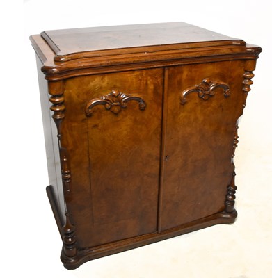 Lot 1630 - A Continental walnut side cabinet with pair of doors