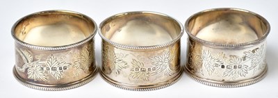 Lot 562 - A part set of three Victorian hallmarked...