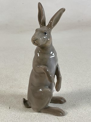 Lot 268 - BING & GRONDAHL; a porcelain model of a hare...