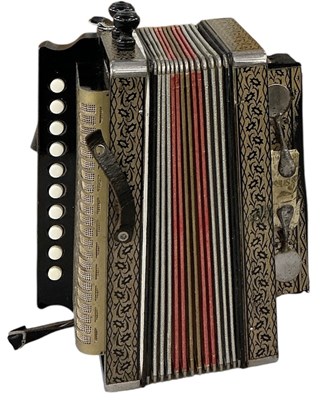 Lot 386 - HOHNER; a German ten button one row two voice...