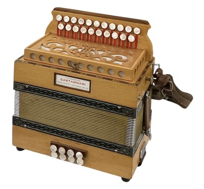 Lot 370 - CASTAGNARI; a modern 'Sander DG' melodeon, 28...