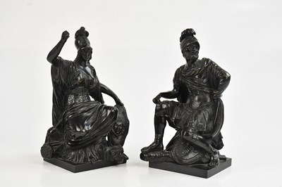 Lot 1275 - A pair of late 19th century bronze figures...