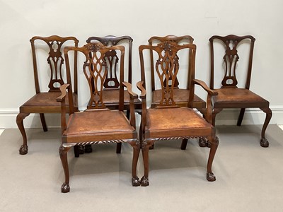 Lot 1123 - A set of six early 20th century Chippendale...