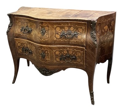 Lot 13 - A late 19th century French Louis XV kingwood...