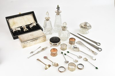 Lot 102 - WALKER & HALL; a hallmarked silver three piece...