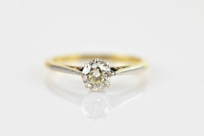Lot 531 - A yellow metal diamond solitaire ring, stamped...