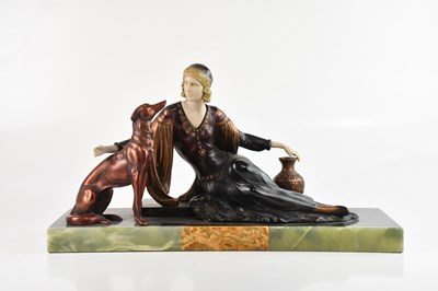 Lot 151 - MENNEVILLE; an Art Deco patinated bronzed...