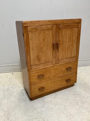 Lot 1124 - A limed oak tallboy, height 123cm, width 94cm,...