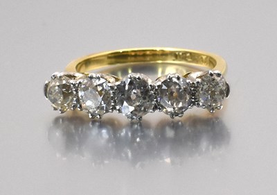 Lot 444 - An 18ct yellow gold platinum tipped early 20th...