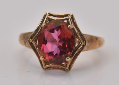 Lot 475 - A 9ct yellow gold mystic peony topaz ring,...